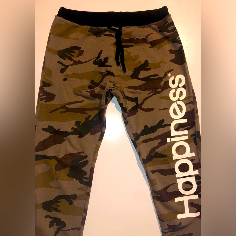 Happiness Joggers Pants M Camouflage Brown Green Camo Casual Fashion men